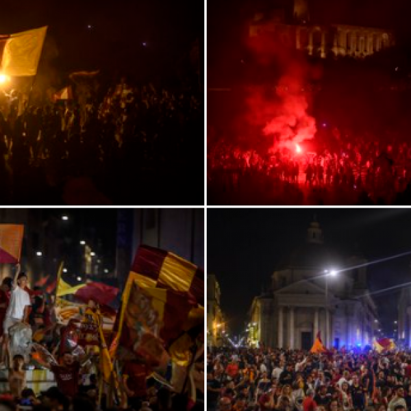 ФОТО/ВИДЕО: Рим „експлодира“ од радост, Рома освои трофеј во Европа Конференциската лига