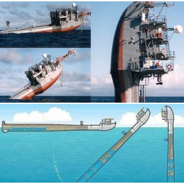 Единствениот брод на светот кој може да се движи од хоризонтална во вертикална положба на средината во океанот