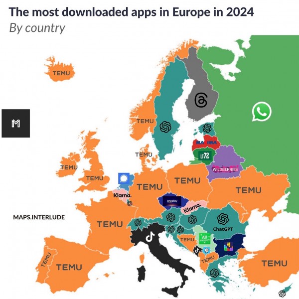 Картата на Европа го откри најлудиот тренд: Додека сите преземаат ChatGPT и Temu-Бугарите се луди по оваа апликација, а за Србите-не зборуваме!