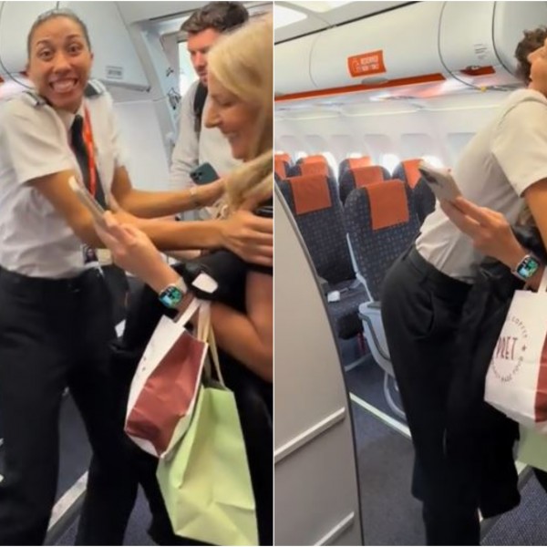 Пилотка за прв пат превезеуваше посебен патник: Видео од летот го расплака светот