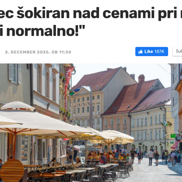 Германец е шокиран од цените во Словенија, за капучино платил само 1.70 евра